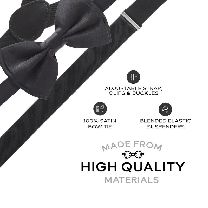 Man of Men Bow Tie and Suspenders for Men, Menâ€™s Black Bowtie and Suspenders Set, Boys, Women - Tirantes Para Hombre, One Size Fits Most - Image 2